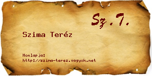 Szima Teréz névjegykártya